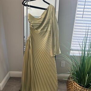 One Shoulder Maxi Dress lime